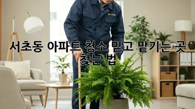 서초동 아파트 청소🧹✨ 믿고 맡기는 곳 찾는 법!
