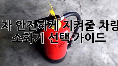 내 차, 안전하게 지켜줄 차량용 소화기 선택 가이드
